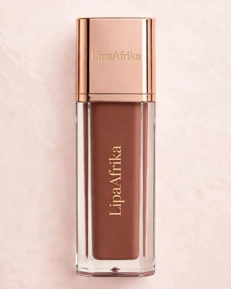 LipAfrika lip gloss with a rose-gold cap